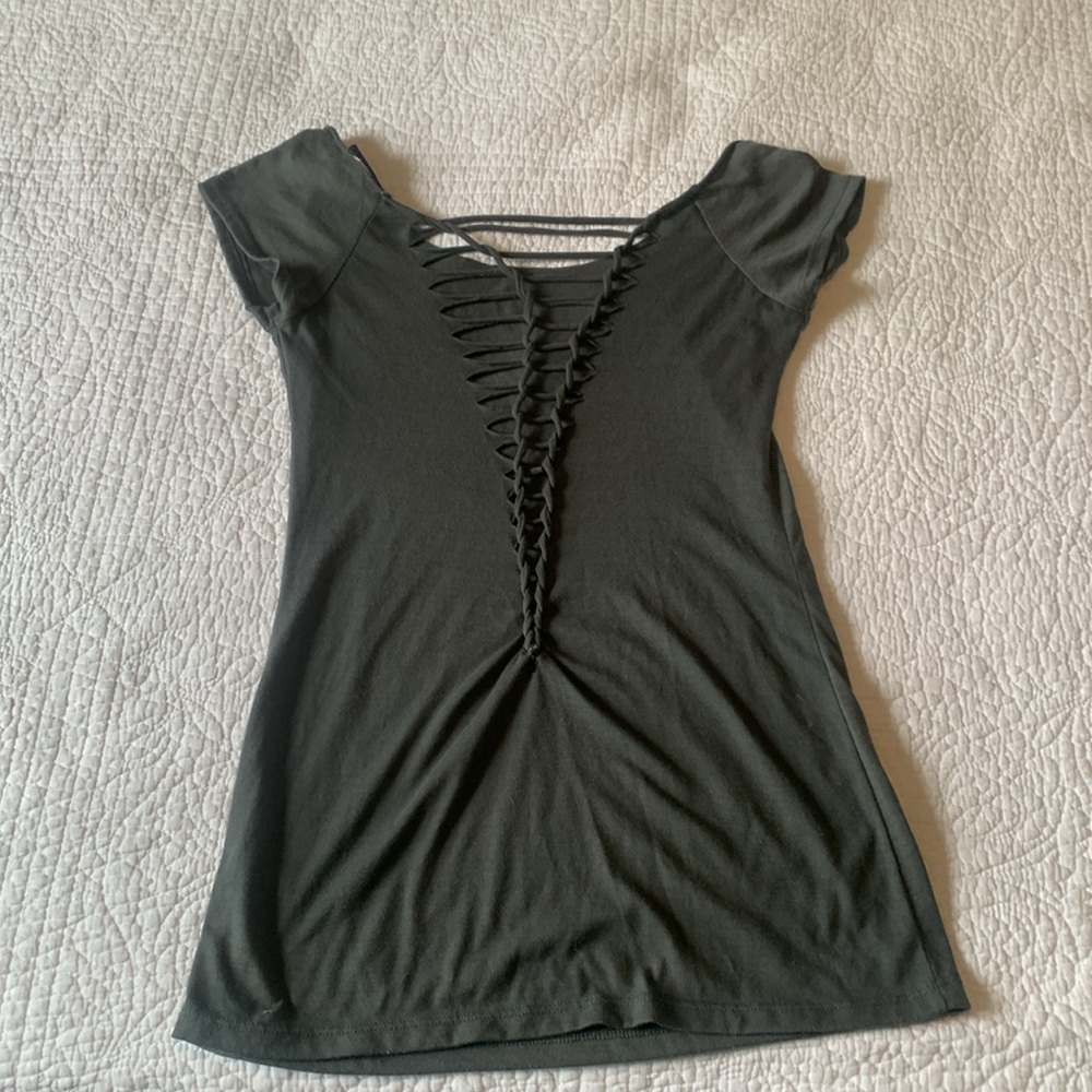 Stylish Gray animal print Women's Top L - Picture 3 of 5